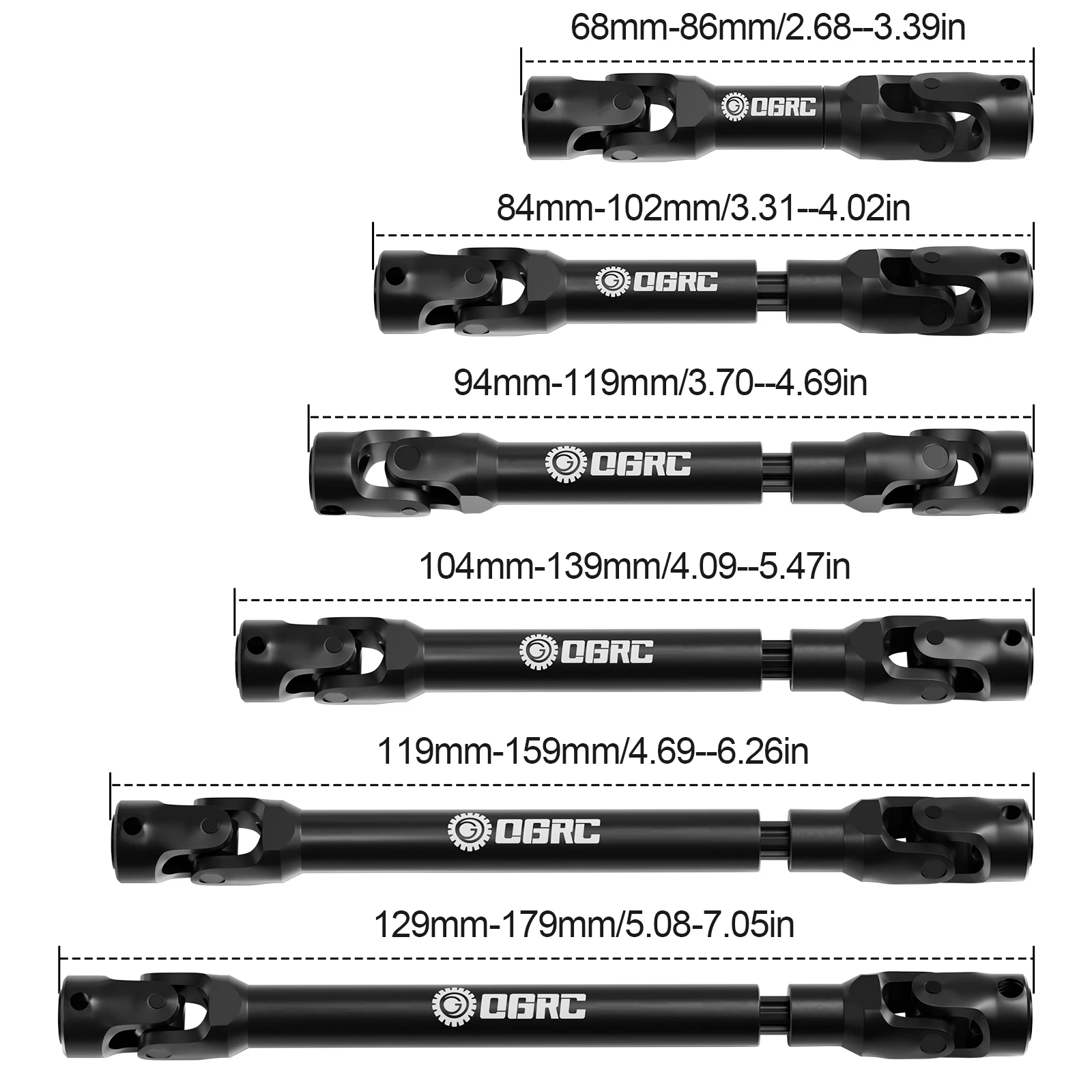 OGRC 1/10 RC Car Metal Driveshaft 5mm Universal Joint for Axial SCX10 TRX4 Capra VS4-10 CC02 RC Crawler Car Upgrade Shaft