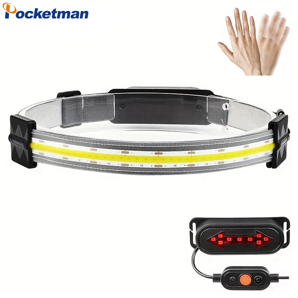 

Rechargeable LED Headlight 270° Wide Beam COB Headlight Lightweight Waterproof Headlight for Outdoor Running Camping Fishing