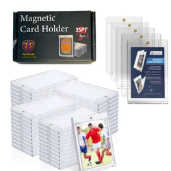35PT White Magnetic Card Holders for Trading Card, One Touch Trading Card Holder, Hard Card Case for Baseball/MTG Game Cards