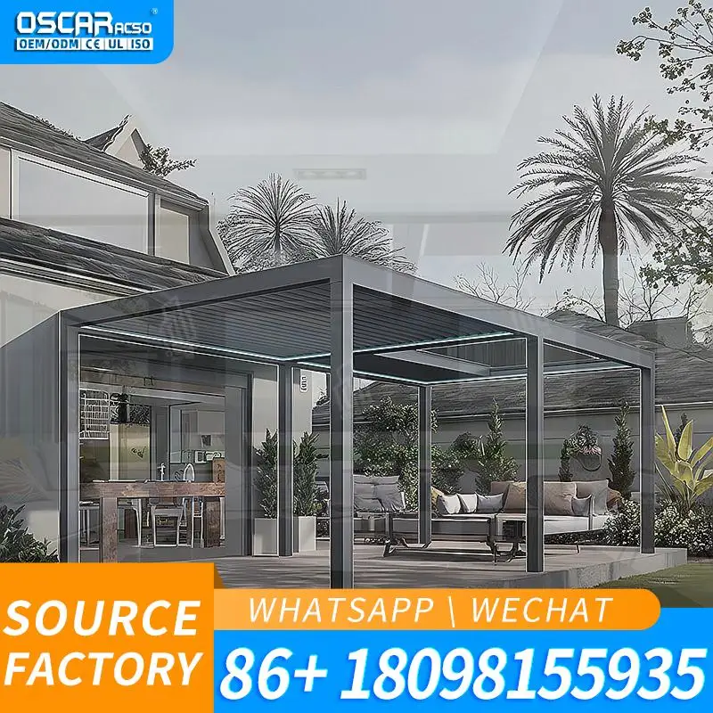 6m X 4m Outdoor Aluminum Manual Louvre DIY Pergola System for Garden Patio Backyard pergola