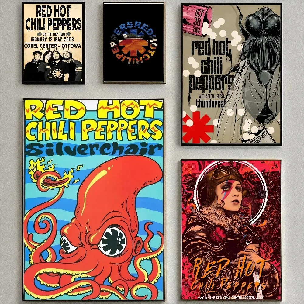 Popular Rock Band Red Hot Chili Poster Print Home Living Room Bedroom Entrance Bar Cafe Canvas Painting