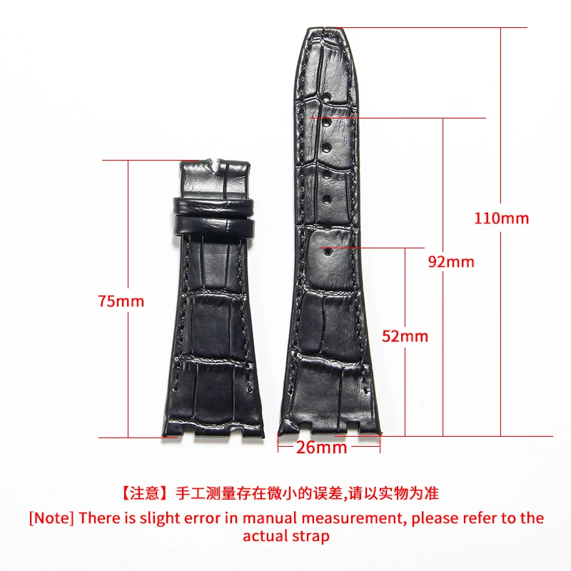 Per AP Audemars Piguet cinturino in pelle 26mm 15400 15703 Royal Oak Series cinturino in pelle bovina traspirante impermeabile interfaccia concava
