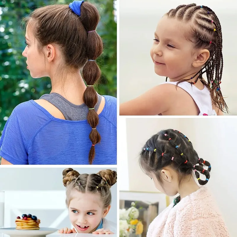 1000 قطعة من حبل الشعر الصغير المطاطي القابل للتصرف للفتيات