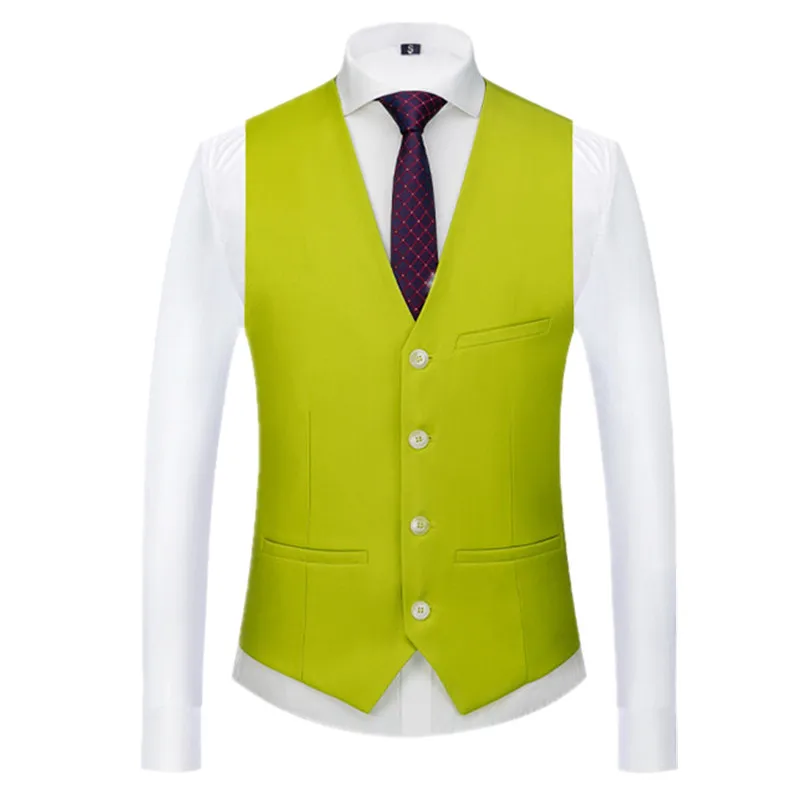 Pure Kleur Formeel Pak Vest Zwart Rood Britse Stijl Mannen Zakelijk Sociaal Feest Trouwbruidegom Jurk Vest Homme Slim Fit Top