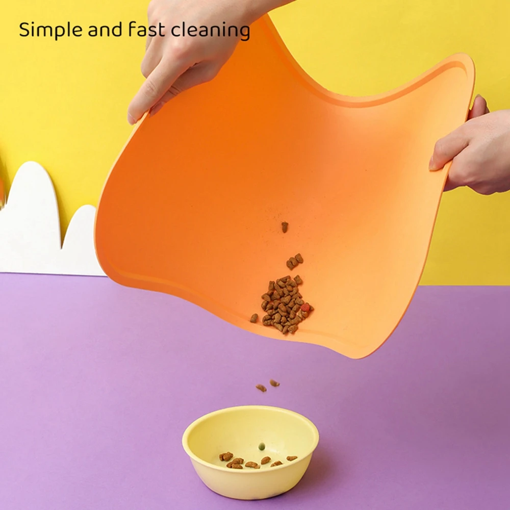 Dog Cat Food Mat Natural Silicone Feeding Placemat for Pets Dogs Bowls Mat Waterproof Heat Resistant Non-slip Table Dining Mat