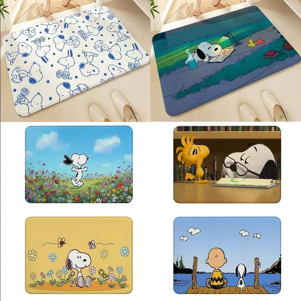 Cute S-Snoopys Floor Mats Home Laundry Rug Carpet For Living Room Decor Lounge Area Anti-slip Foot Mat Entrance Doormat