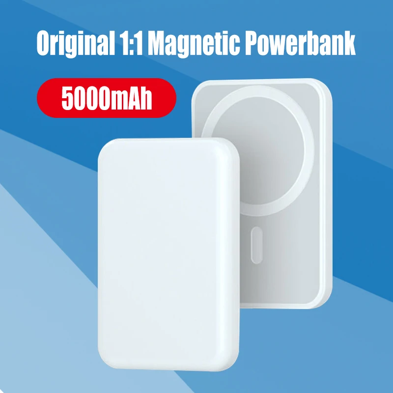 

Портативный внешний аккумулятор Macsafe, дополнительный аккумулятор, магнитное Беспроводное зарядное устройство для iPhone 12 13 14 Pro Max Mini