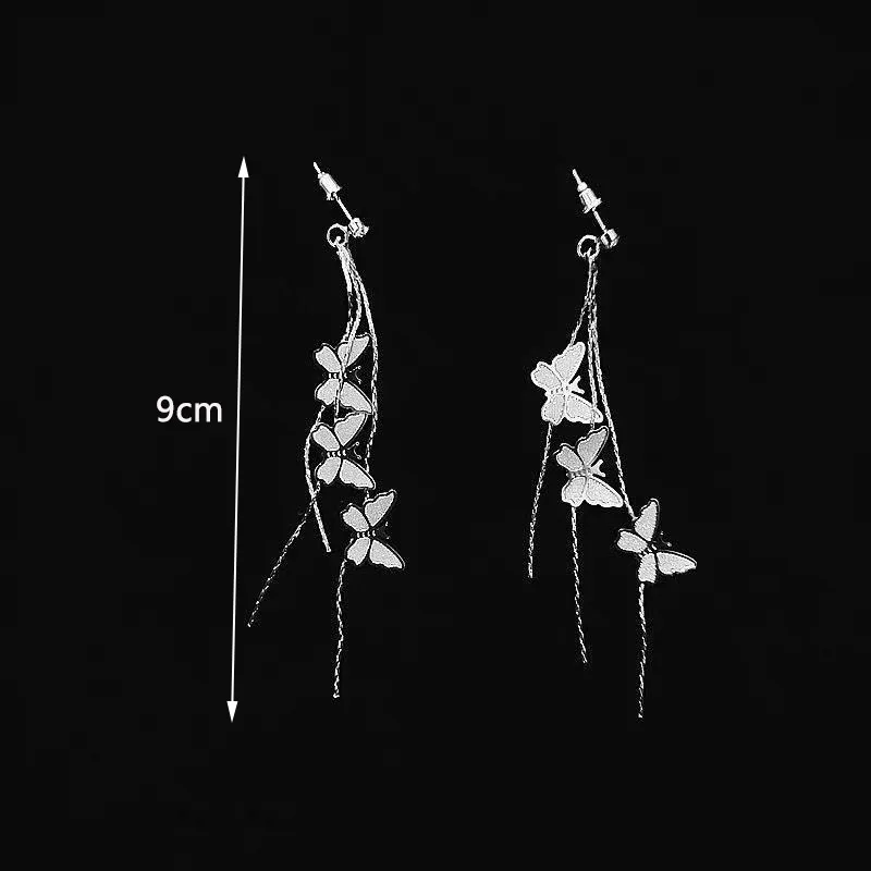 New Fashion Butterfly Long Tassel Dangle Earrings Elegant Hanging Butterfly Drop Earrings For Women Charming Jewelry Gifts