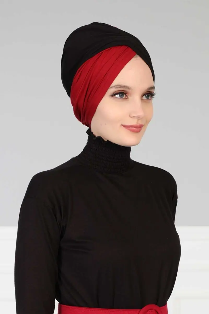 Hijab Bone Twee Kleuren Zwart