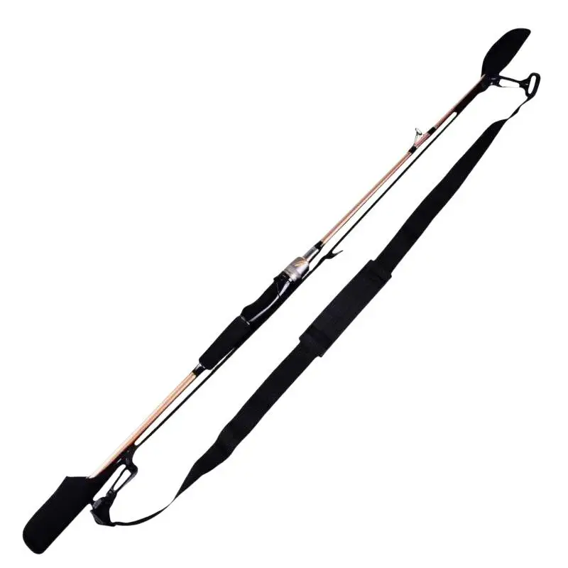 Adjustable Fishing Rod Shoulder Sling with Cap Protection Velcro Strap Abrasion Resistant Holder for Outdoor Camping Fishing