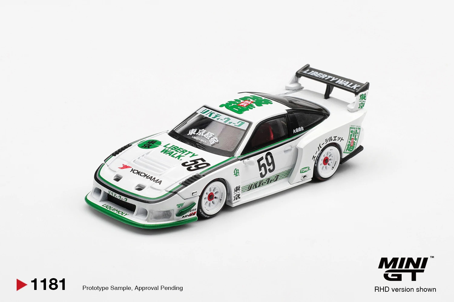 

MINIGT 1:64 Nissan LB-Super Silhouette 180SX White MGT01181-CH Cars Alloy Diecast Metal Model Kids Toys Boys