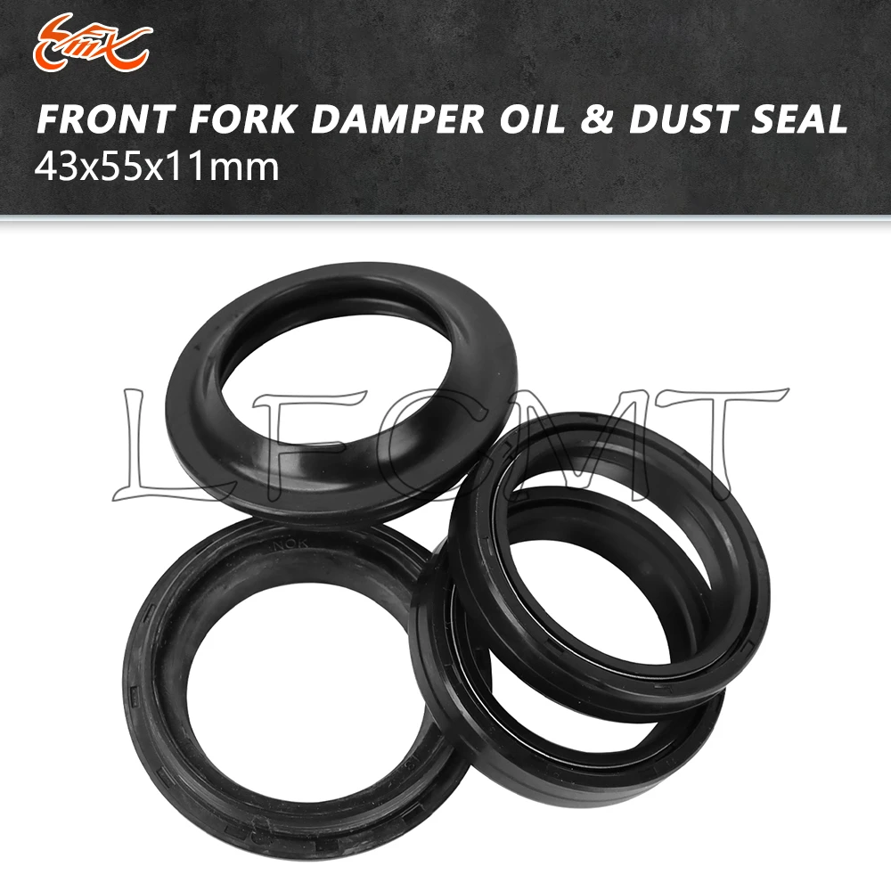 43x55x11 sello de aceite del amortiguador de horquilla delantera 43x55 sello de polvo apto para YAMAHA YZF R6 R1 TTR WR 250 WR500 YZ125 YZ250 FZR FZS 1000 VMX1200