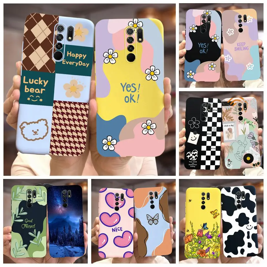 For Xiaomi Redmi 9 Case Stylish Candy Painted Cover 6.53'' Soft Silicone Phone Case For Xiaomi Redmi9 Redmi 9 Prime Coque Bumper