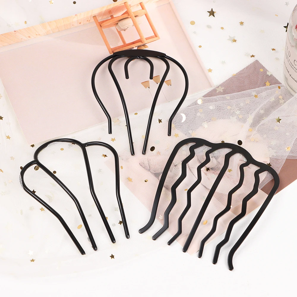 Retro Hair Styling Hair Side Combs Combs Pins Metal Hair Fork Clip Fork Teeth Hair Pin Hair Clip