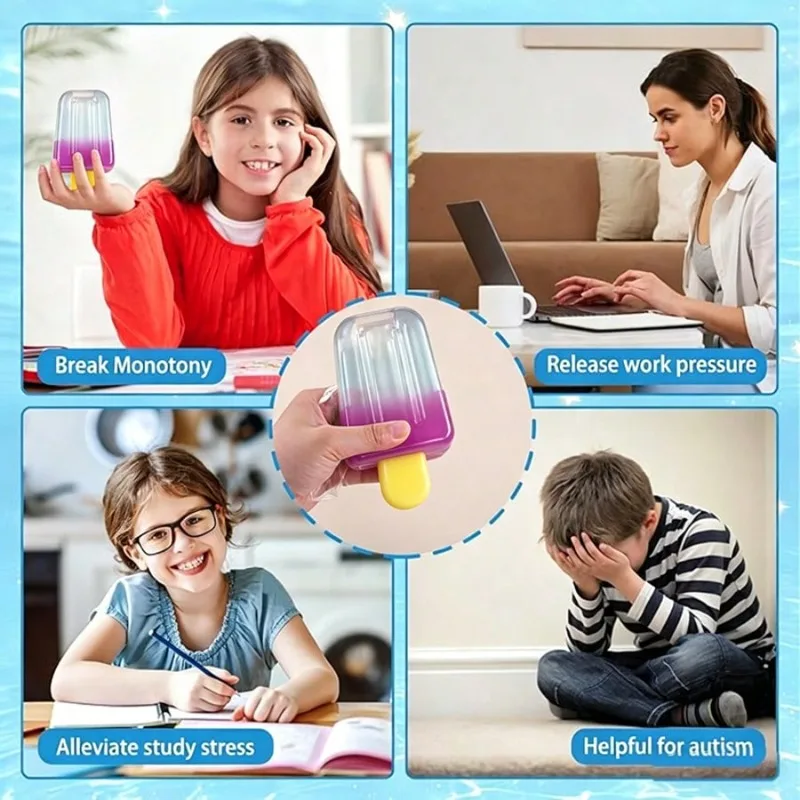 NEEDOH 1/2 Stück Sommer-Eiscreme Fidget Squishy TPR Quetsch-Sensorik-Stressabbau-Spielzeug Urlaub Muttertag Kinder Party Geschenk – Detail 7