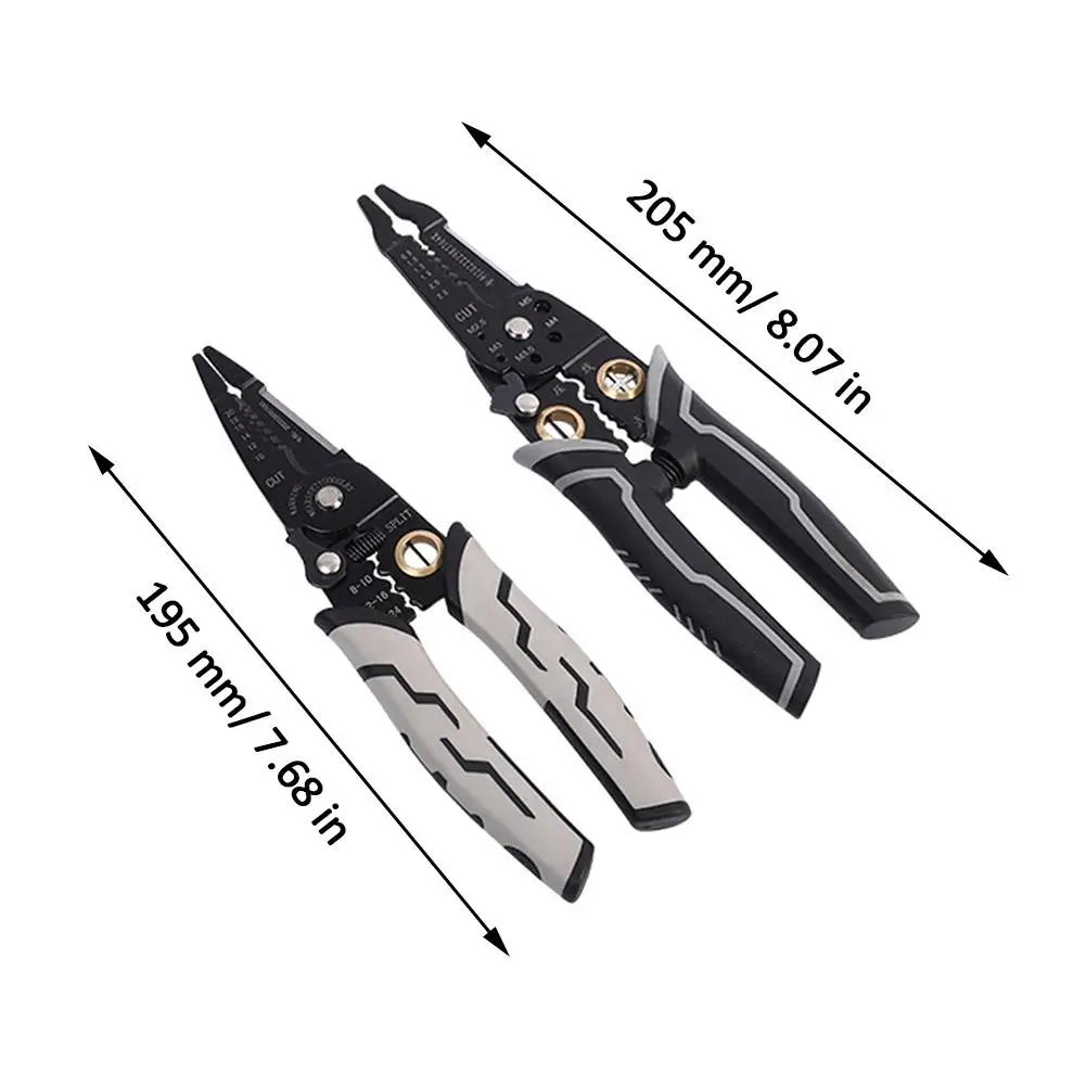 195 MM Wire Stripper Crimper Cable Cutter Electrician Wire Stripper Tools Adjustable Automatic Wire Stripper Multifunctional