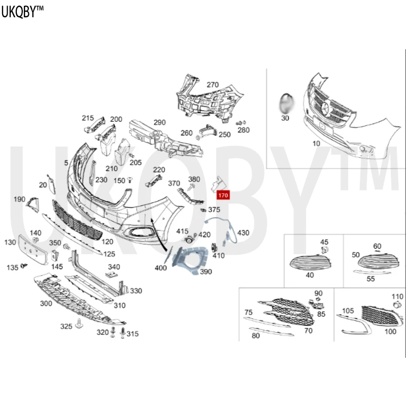 مصدات على المصدات اليسرى واليمنى لمكون الدعم Me rc ed es A4478810000