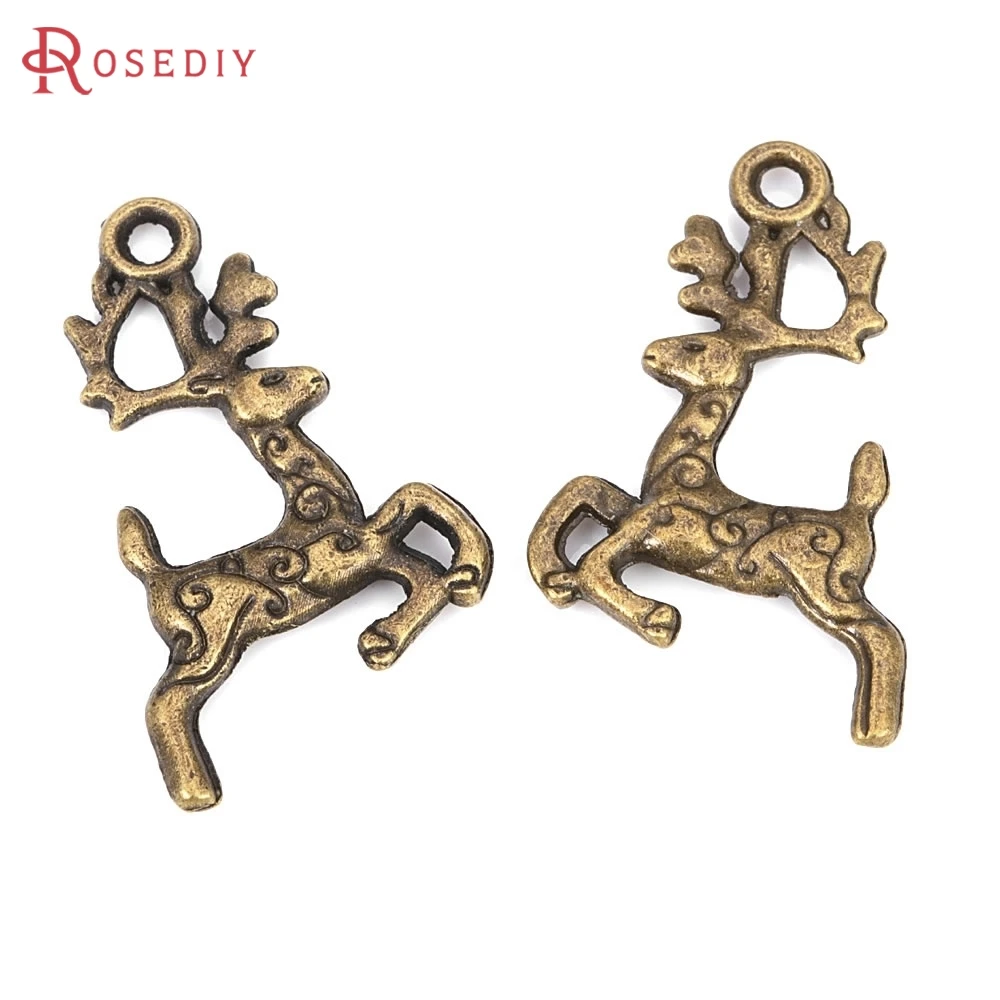 

50PCS 19x7MM Antique Bronze Zinc Alloy Deer Charms Pendants Necklace Earrings Charms Jewelry Making Accessories