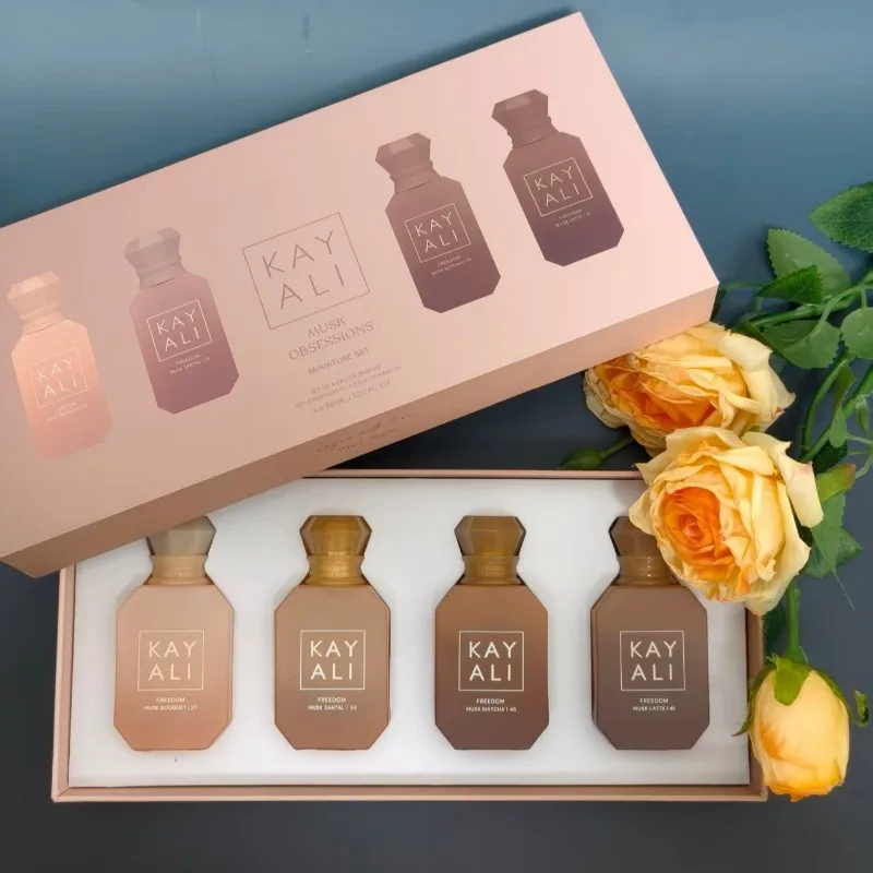 KAYALI Unisex Perfume Set 4*30ml Long Lasting Fresh Elegant Freedom Musk Floral Natural Fragrance Four Scents Musk Obsessions