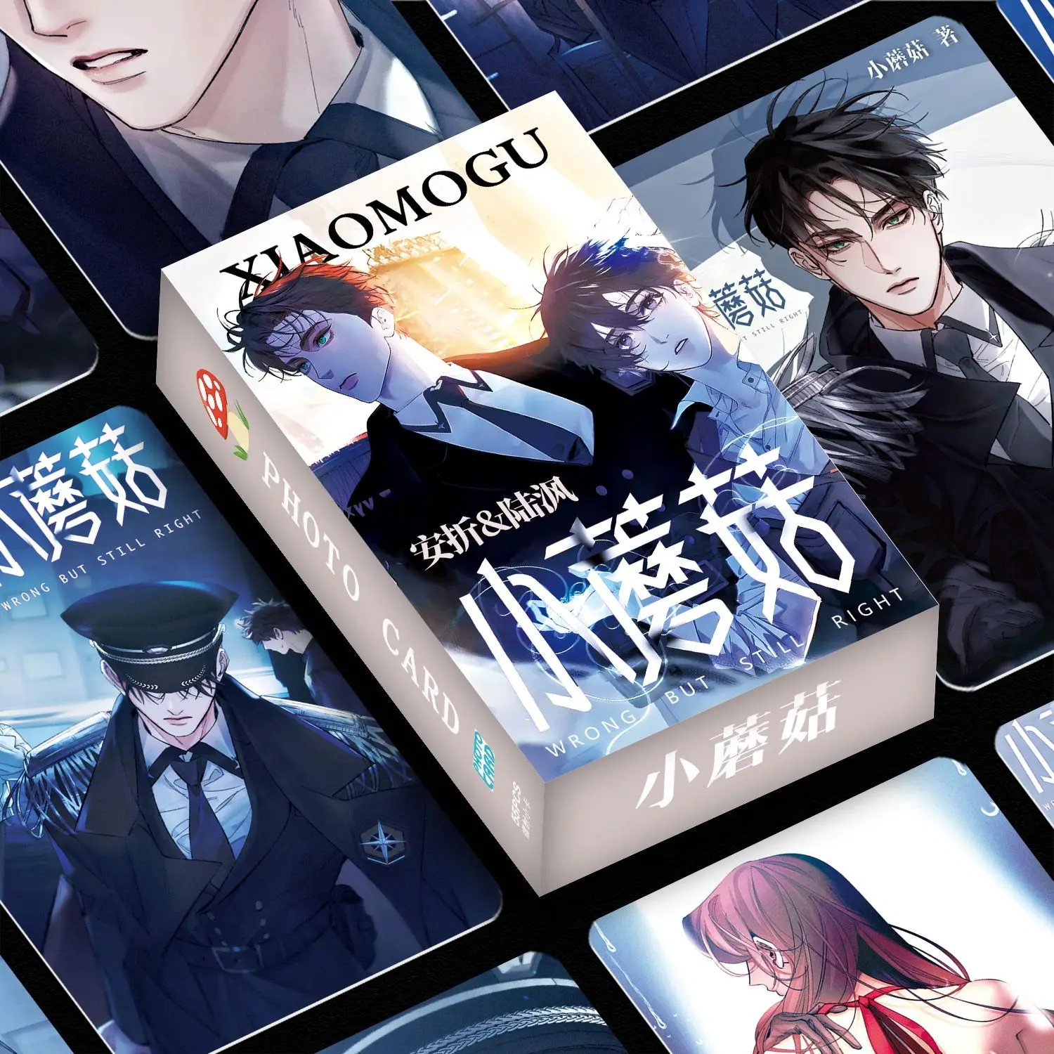55 قطعة/المجموعة/مجموعة بطاقات لومو المحفورة بالليزر من Xiao Mo Gu Manhwa ذات الفطر الصغير "خطأ ولكن لا يزال على اليمين" تتميز بطاقات لو فنغ وآنا تشي
