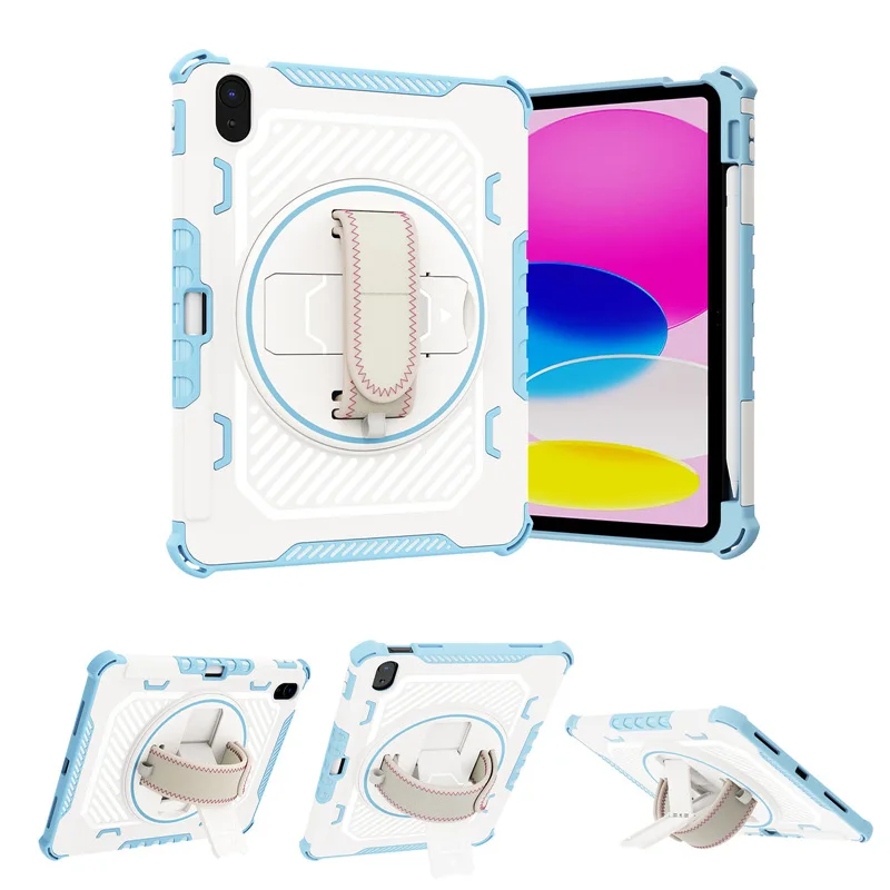 Kid Case For iPad A16 11th 11 2025 A18 12th 2026 360 Kickstand Hand Grap Pencil Holder Cover iPad 10th 10.9 2022 Shockproof capa