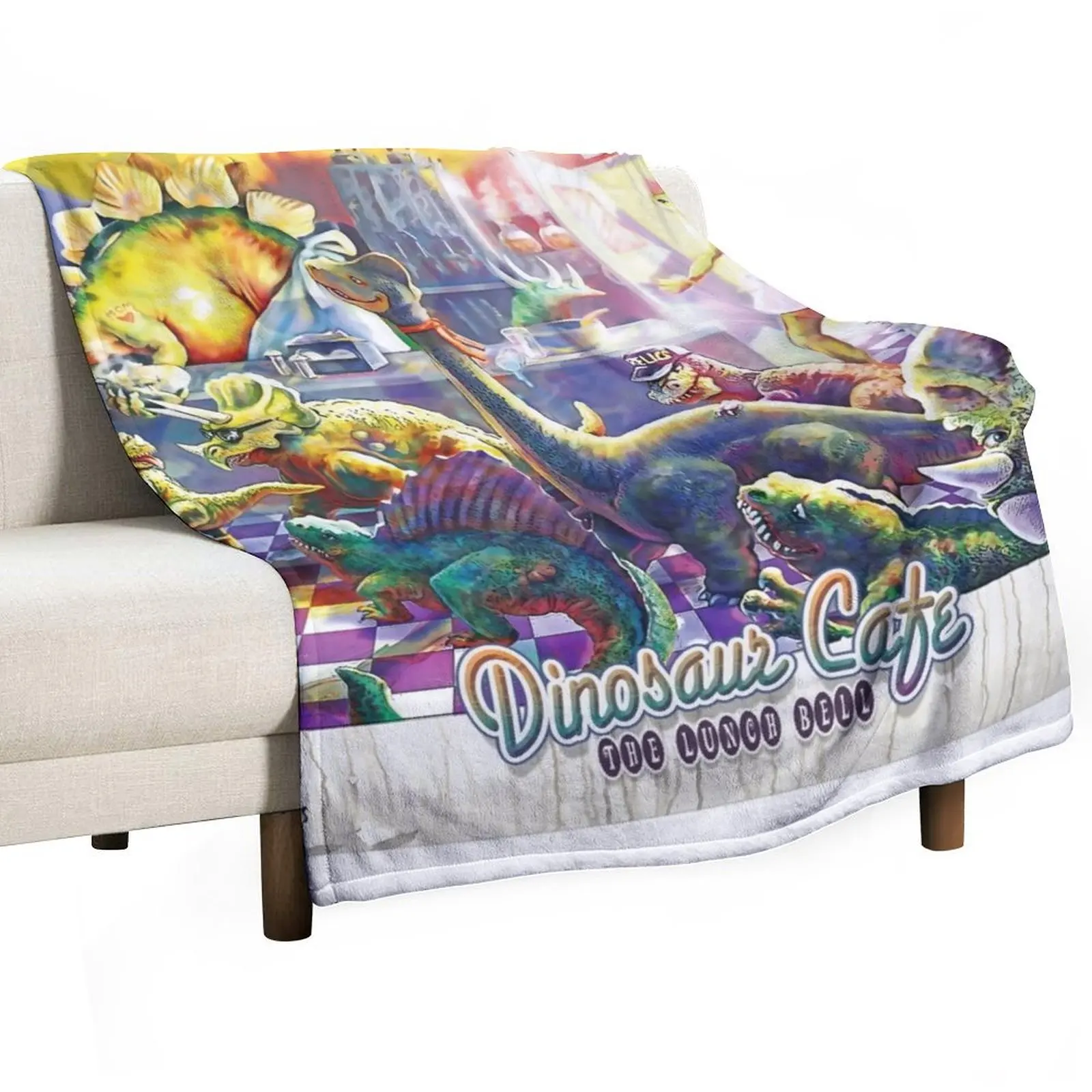 Stegosaurus Triceratops T Rex Dinosaur Cafe Throw Blanket christmas gifts Decorative Sofas Kid'S Soft Beds Blankets