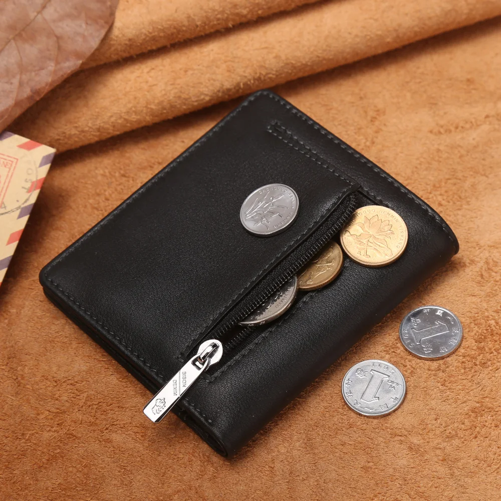 100% Genuine Leather Cowhide Men\'s Wallet Pocket Coin Purse RFID Blocking Business Credit Card Holder Holiday Gift for Men