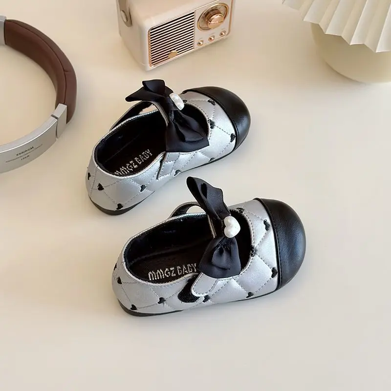 

Детские туфли для девочек с мягкой подошвой, дизайн «Принцесса», с милым бантом, весна-осень, кожаные