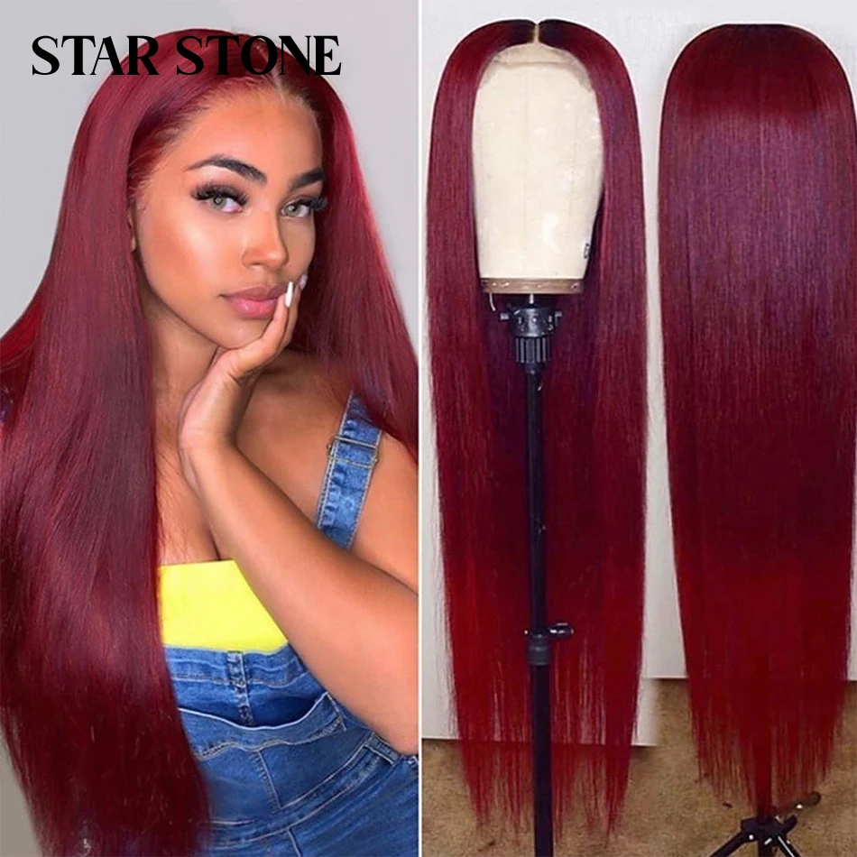 

99j Burgundy Short Straight Bob Human Hair Wigs Long Bone Wig Lace Front Human Hair Wigs Pre Plucked 13x4 Lace Wigs Remy Hair