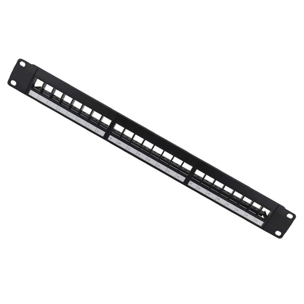

19 Inch Network Patch Panel Rackmount 24 Port Unshielded Cat6A Cable Management System Frame Ethernet Wallmount Metal