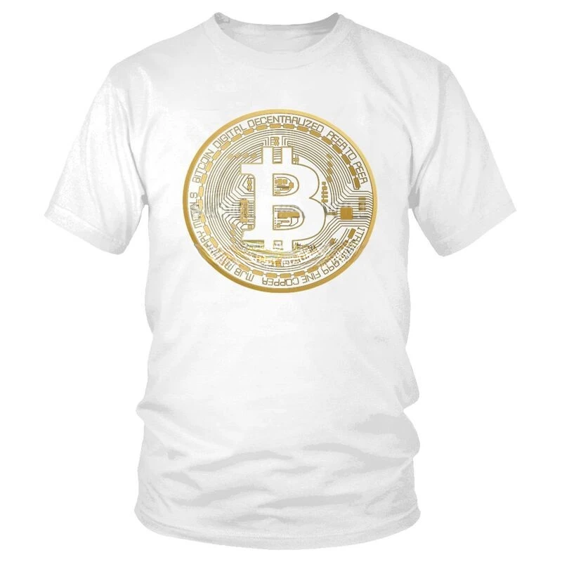 Bitcoin Gold Short Sleeve Cotton Cryptocurrency Crypto Currency Geek Novelty Gift Idea informal streetweat harajuku summer style