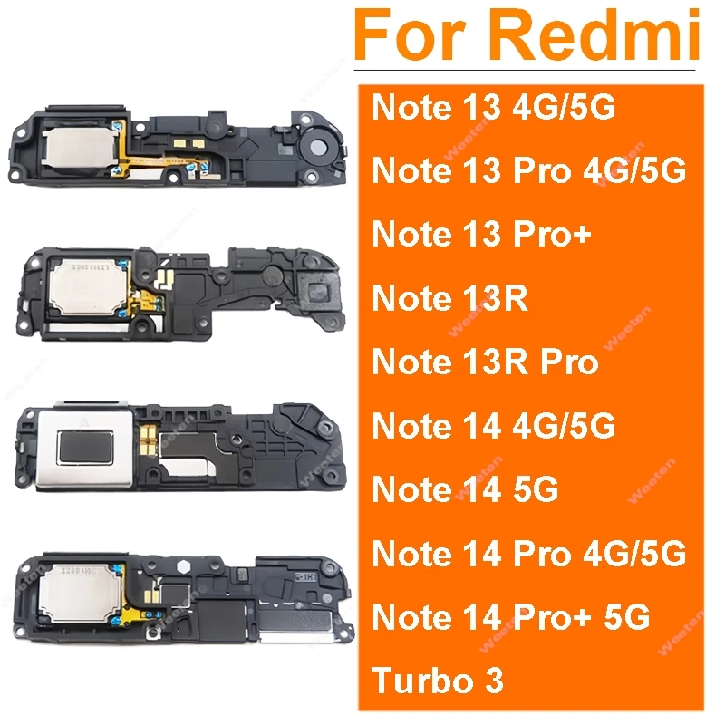 Louder Speaker Ringer Module For Redmi Note 13 13R 14 Pro+ Plus Turbo 3 4G 5G Lound Sound Loudspeaker Buzzer Module Spare Parts