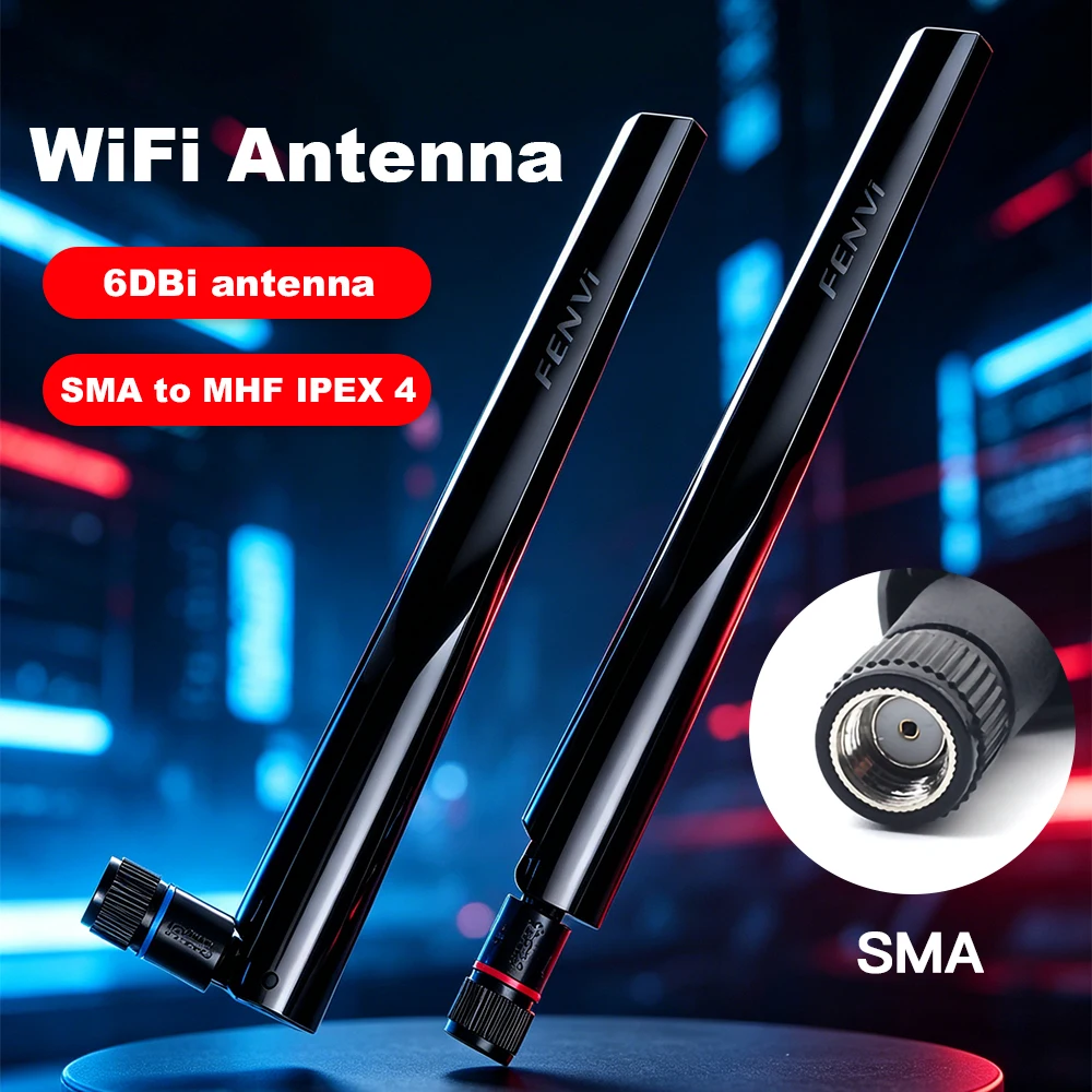 FENVI 6DBi WiFi Antenna Dual Band 2.4GHz/5.8GHz RP-SMA Connector For M.2 Mini PCI-E Card Adapter Wireless Network Router