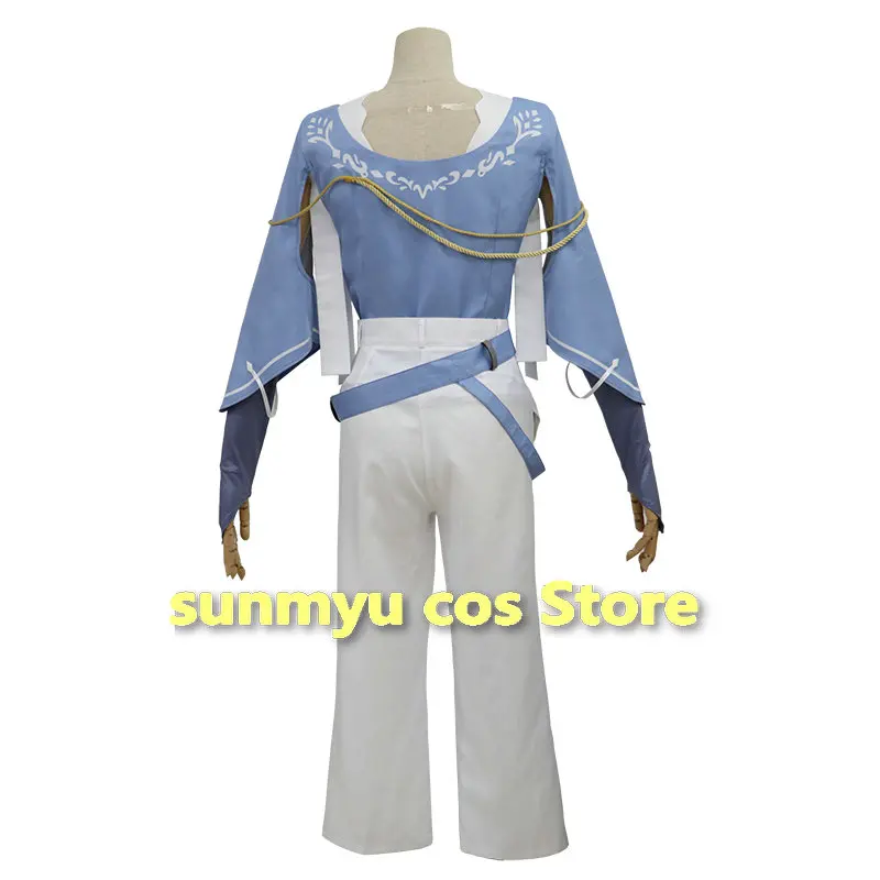 Game Nu: Costume cosplay Carnival Blade Personalizza taglia Top blu Pantaloni bianchi