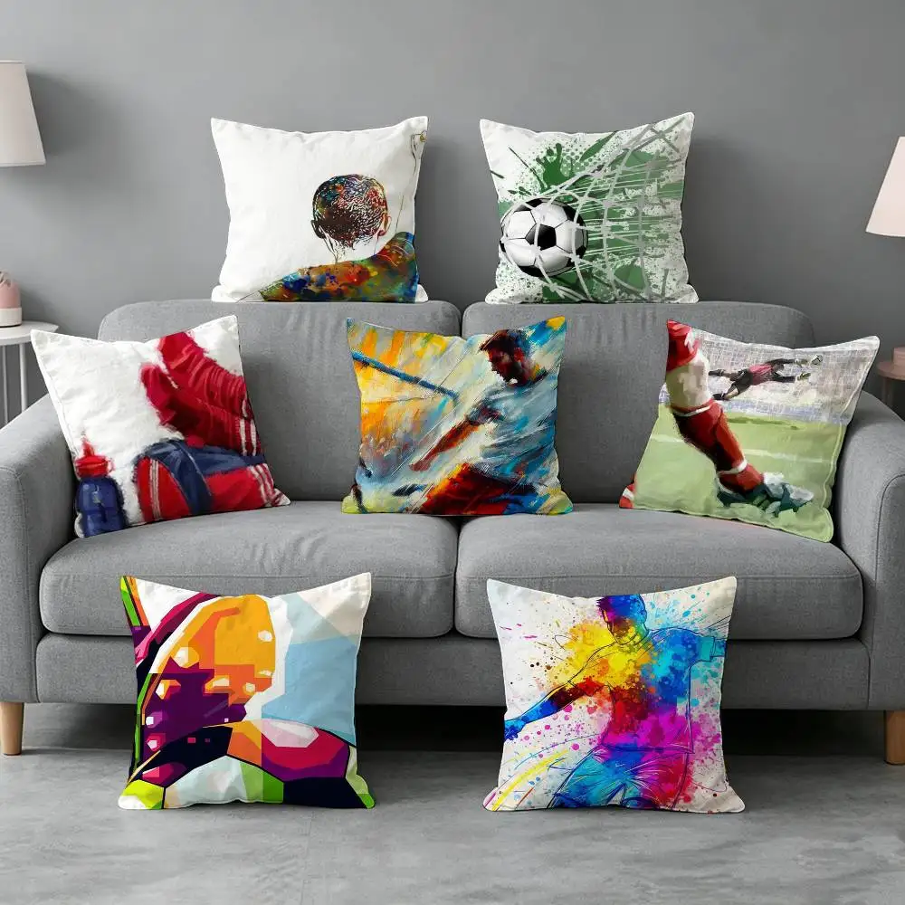Football Art-t Pillow cover Soft Microfiber Pillowcase Home Sofa Decor Surprise Decorative printed.