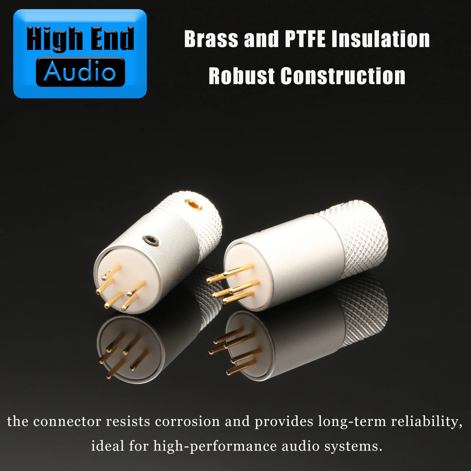 Preffair Male 5pin DIN Connector LP Turntable Recorder Tonearm Plug Vinyl Jack 24k Gold Plated Copper PTFE Insulator 1PCS