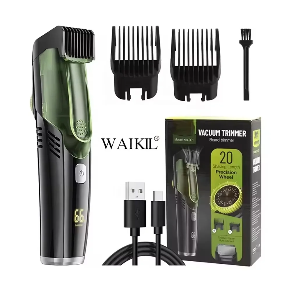 

New Two-speed Usb Rechargeable Powered Ceramic Blade Hair Trimmer Waterproof Vacuum Design for Household Use Vaccum Hair Clipper