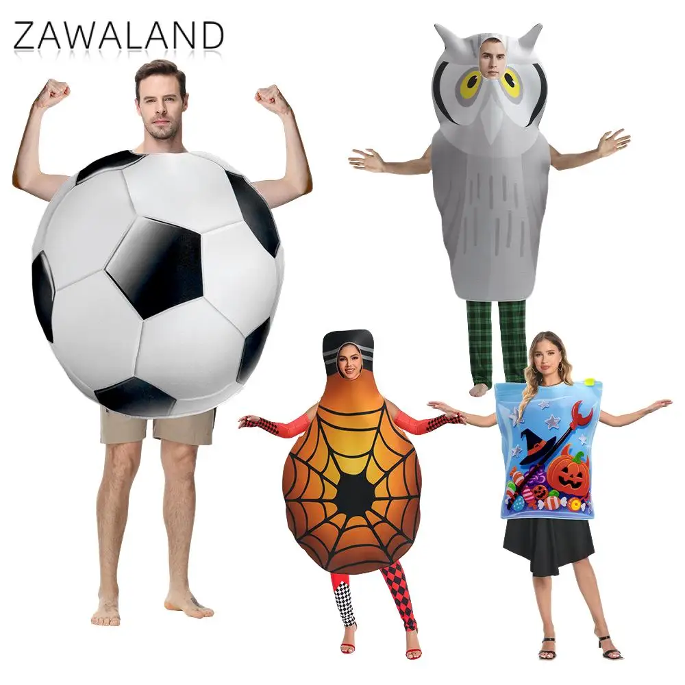 Zawaland-bolsa de dulces para Halloween, disfraz de Cosplay, telaraña, búho, traje de fiesta, balón de fútbol, novedad, disfraz divertido para vacaciones