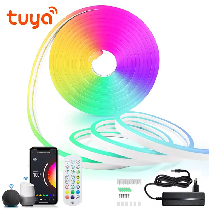 RGB Neon Strips Lights Bluetooth WIFI Remote Control Neon Led Lights Strip Music Sync Waterproof Neon Tape Light Roll