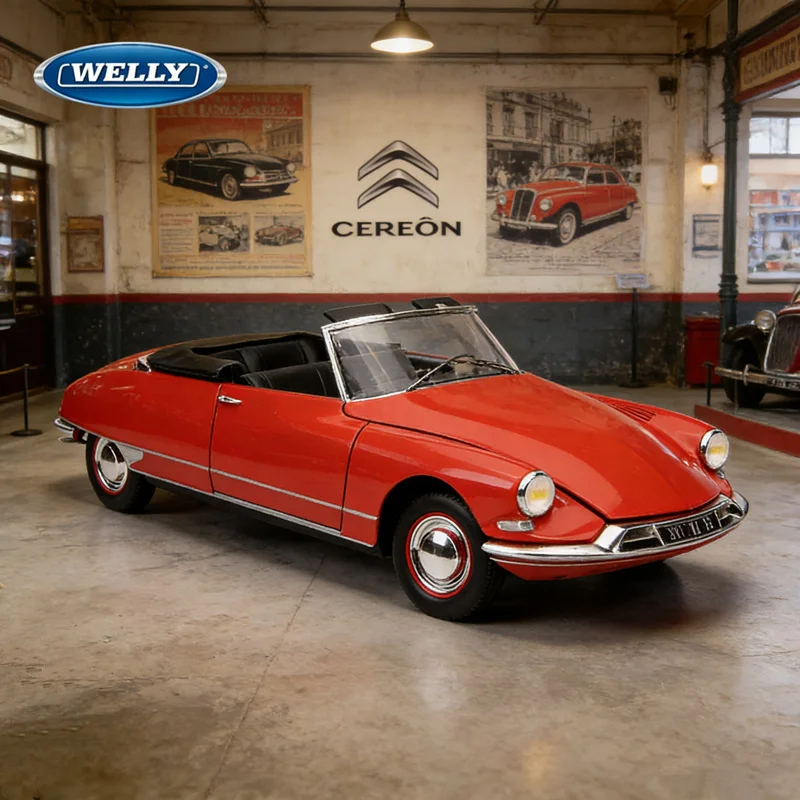 

WELLY 1:24 Citroen DS19 Cabriolet Alloy Luxy Car Model Diecast Metal Classic Retro Car Sports Vehicle Model Simulation Kids Gift