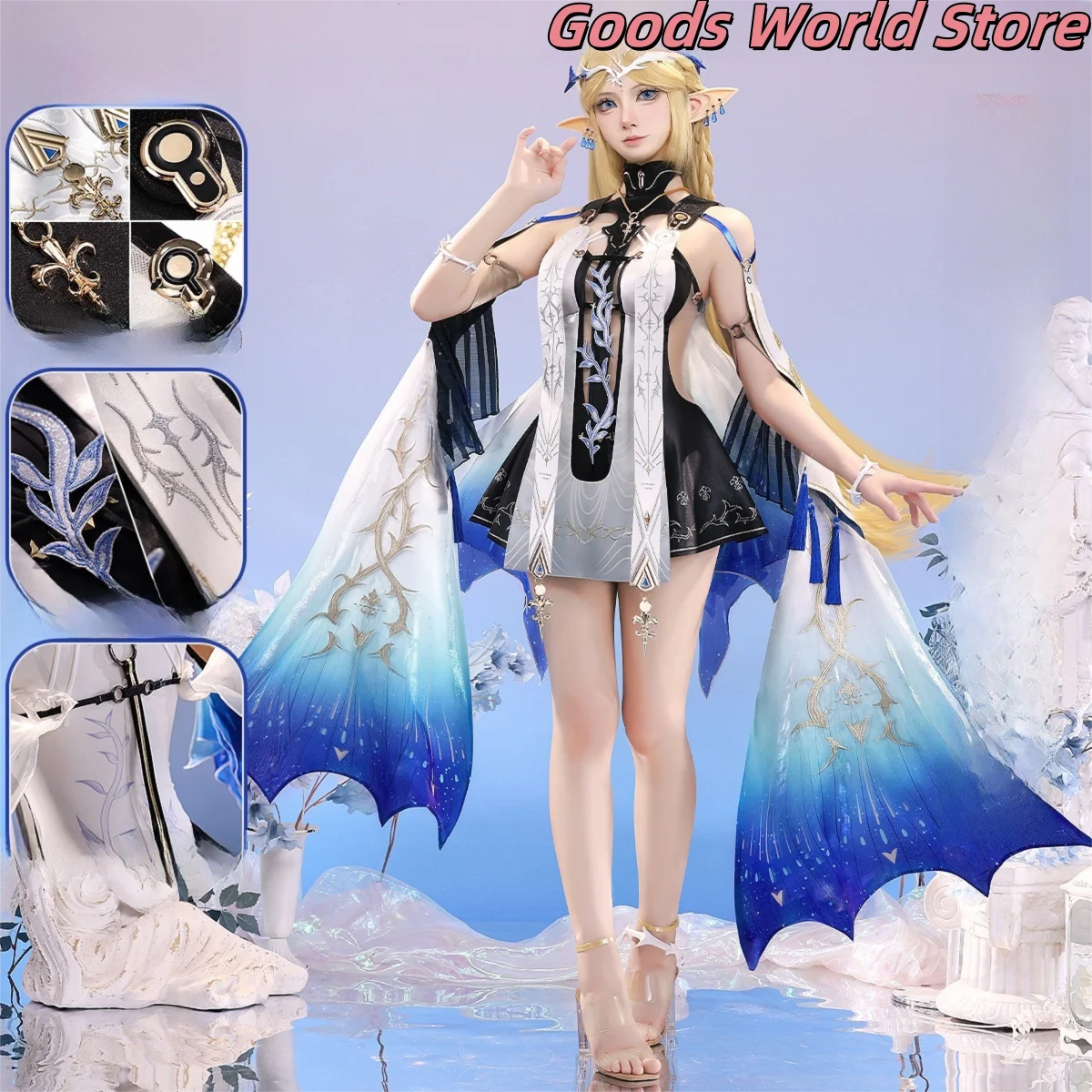 

In stock Cartethyia Cosplay Costume Kurogame Wuthering Waves Cartethyia Halloween Party Role Play Anime Clothing Women Girl