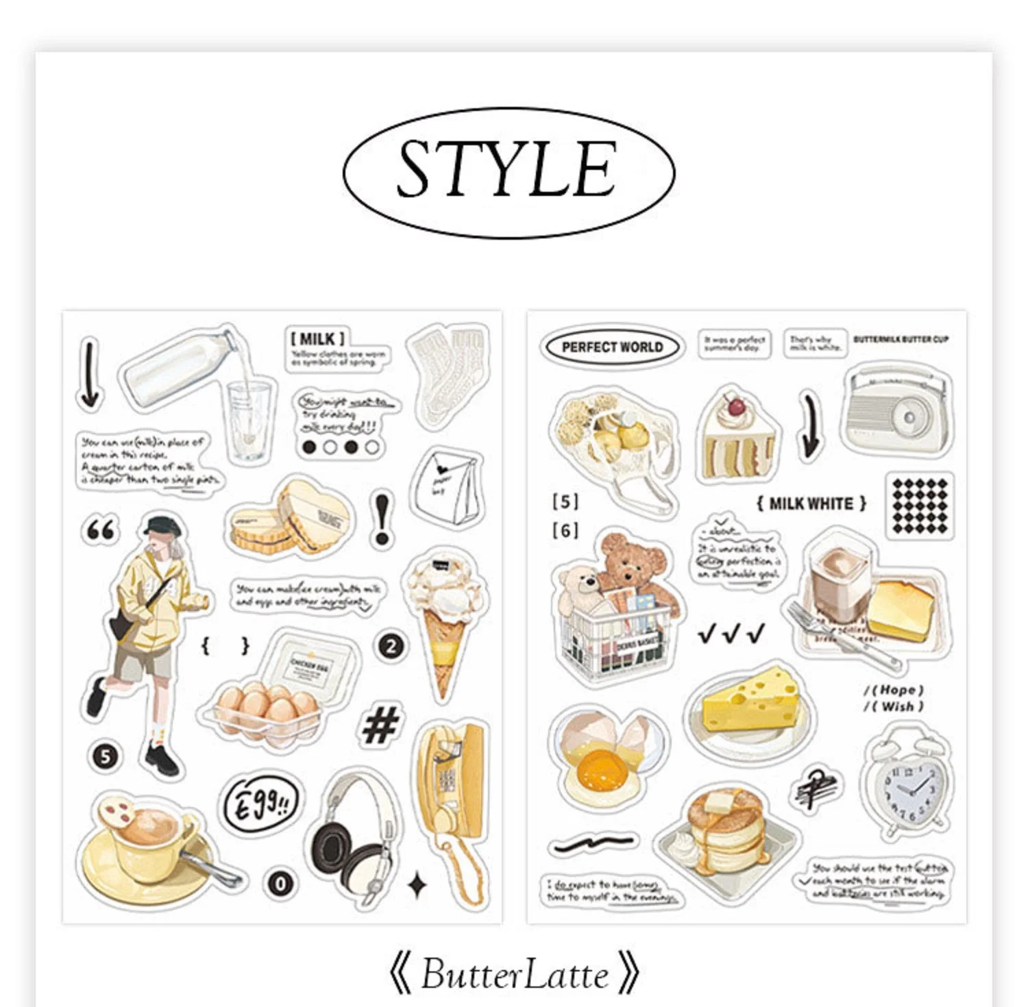 2PCS Weekend Convenience Store Cute Cartoon Skateboard Water Cup Girl Car Graffiti Decoration Stickers Waterproof