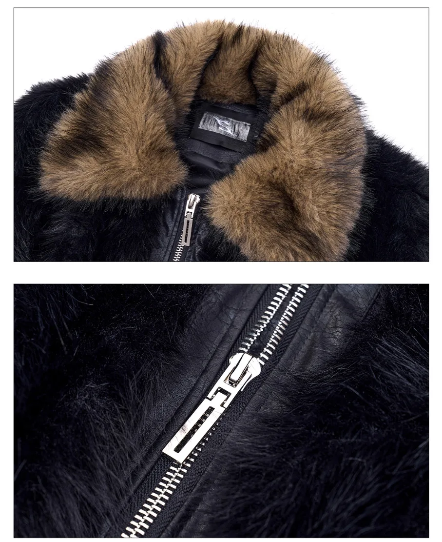 LUZHEN 2025 الشتاء الفاخرة مزاجه فو الفراء سترة دون أكمام معطف الرجال موضة عالية الجودة وسيم الدافئة الذكور صدرية JY4960 #5