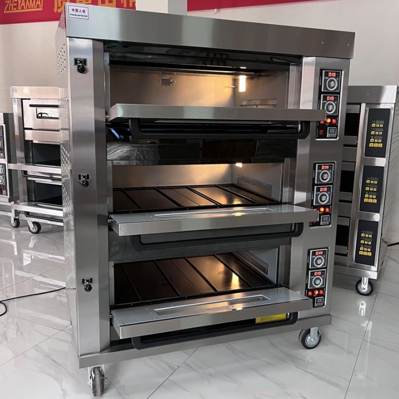 Oven Gas Commercial Removable Two/Three Layer Food Processors Pizza Cake Bread Equipment Bakery Large Furnace