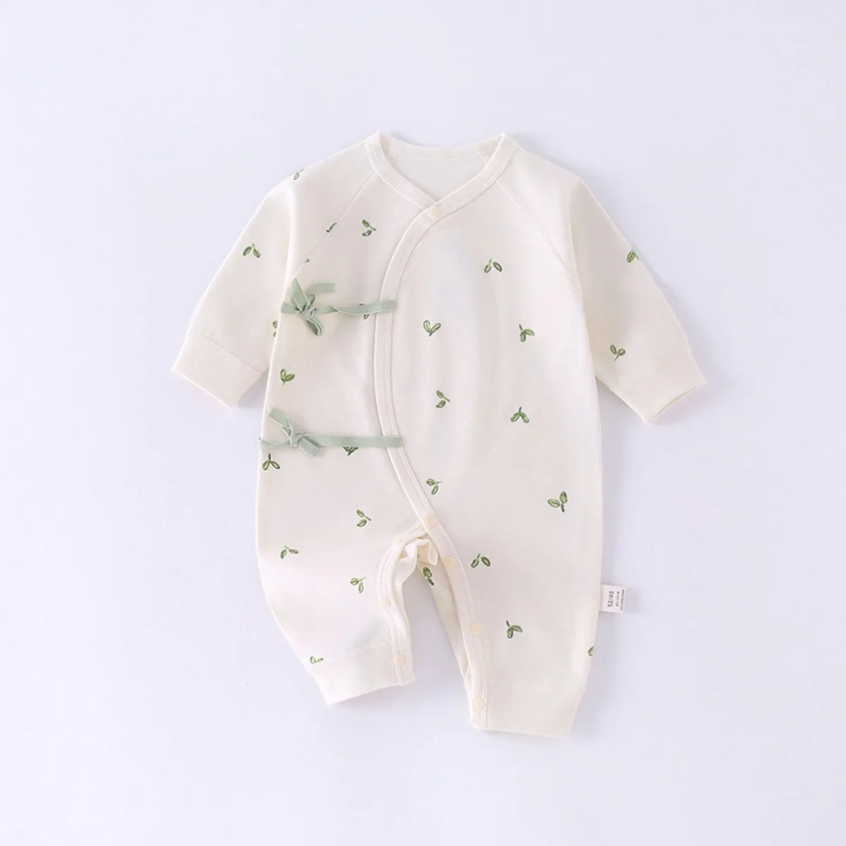 

Детский комбинезон-слип для новорожденных (0-6 мес.) из чистого хлопка, влагоотводящий, бесшовный, на завязках, полностью распашной, для мальчиков и девочек, весна-осень