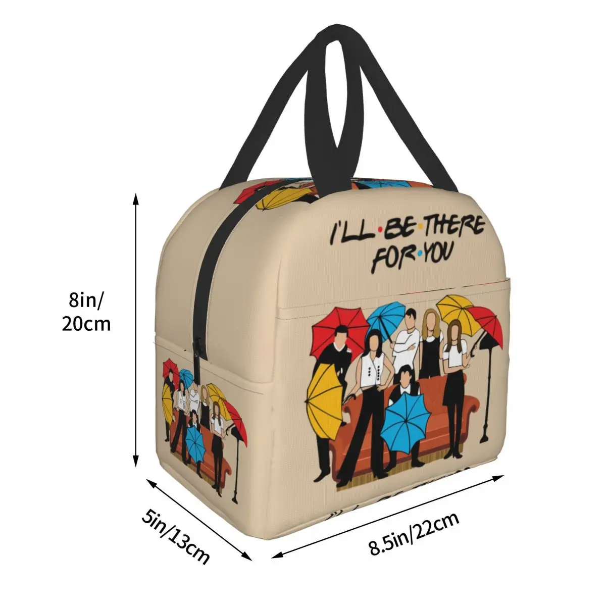 Classic TV Show Friends Insulated Lunch Bag for Women Kids Portable Cooler Thermal Lunch Tote Picnic Travel Warm Food Bento Box