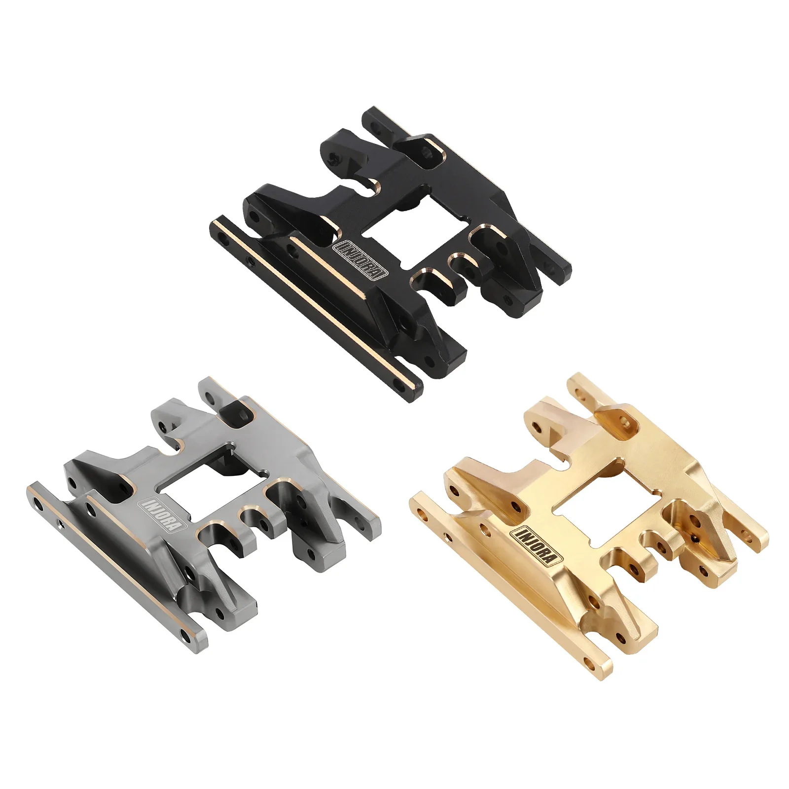 INJORA Messing Skid Plate Transmissie Mount voor 1/18 RC Crawler TRX4M Upgrade Onderdelen 4M-67 - afbeelding 2