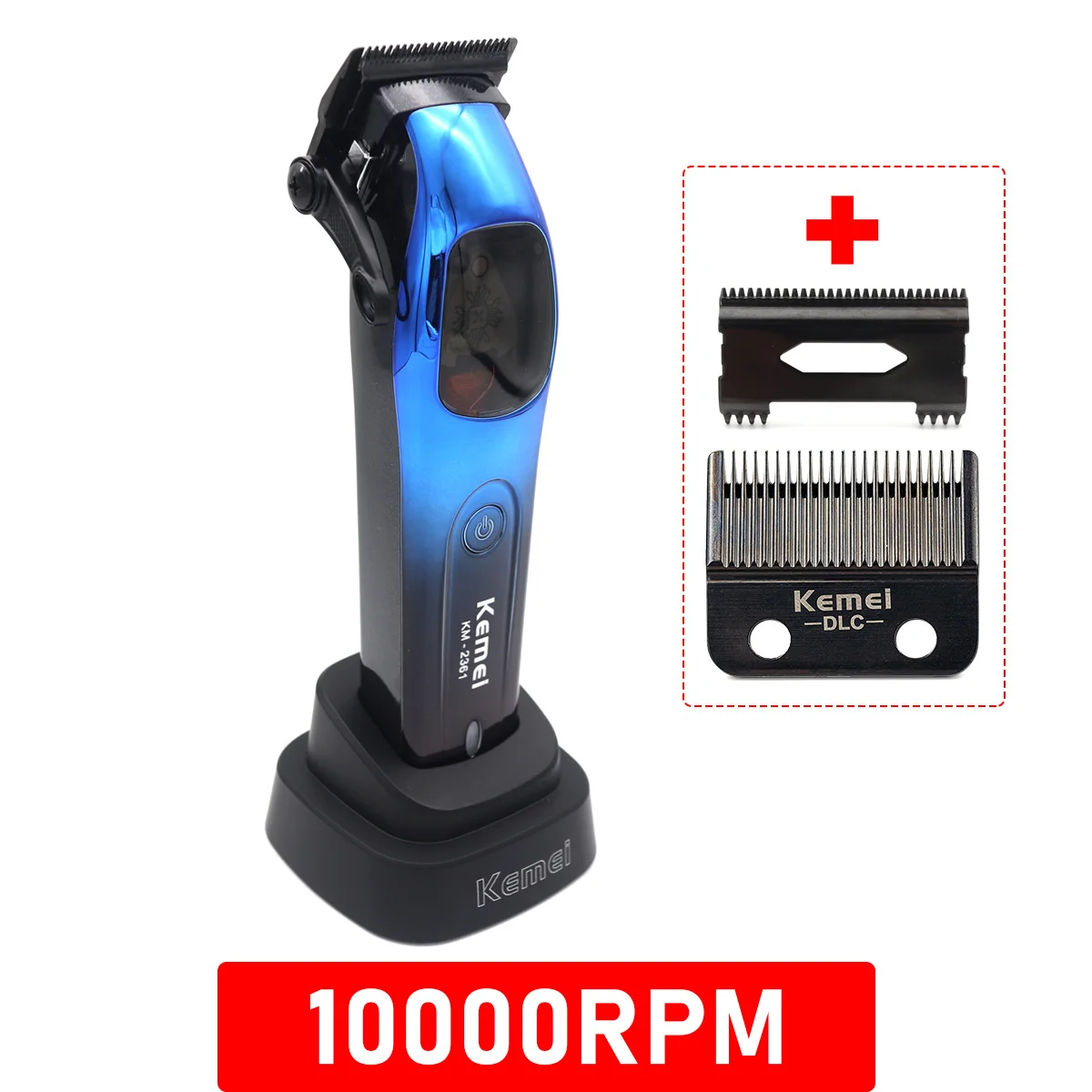 Kemei 2361 Professional Hair Clipper Men Barber Hair Trimmer Beard Rechargeable Haircut Machine 10000 RPM Trimer For Men