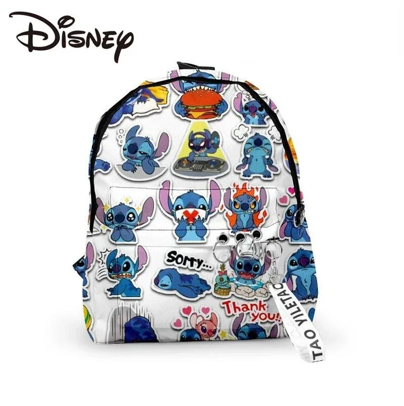 Disney Cartoon Cute Stitch Childrens Schoolbag Luxury Brand Large Capacity Travel Bag  Fashion Student Backpack