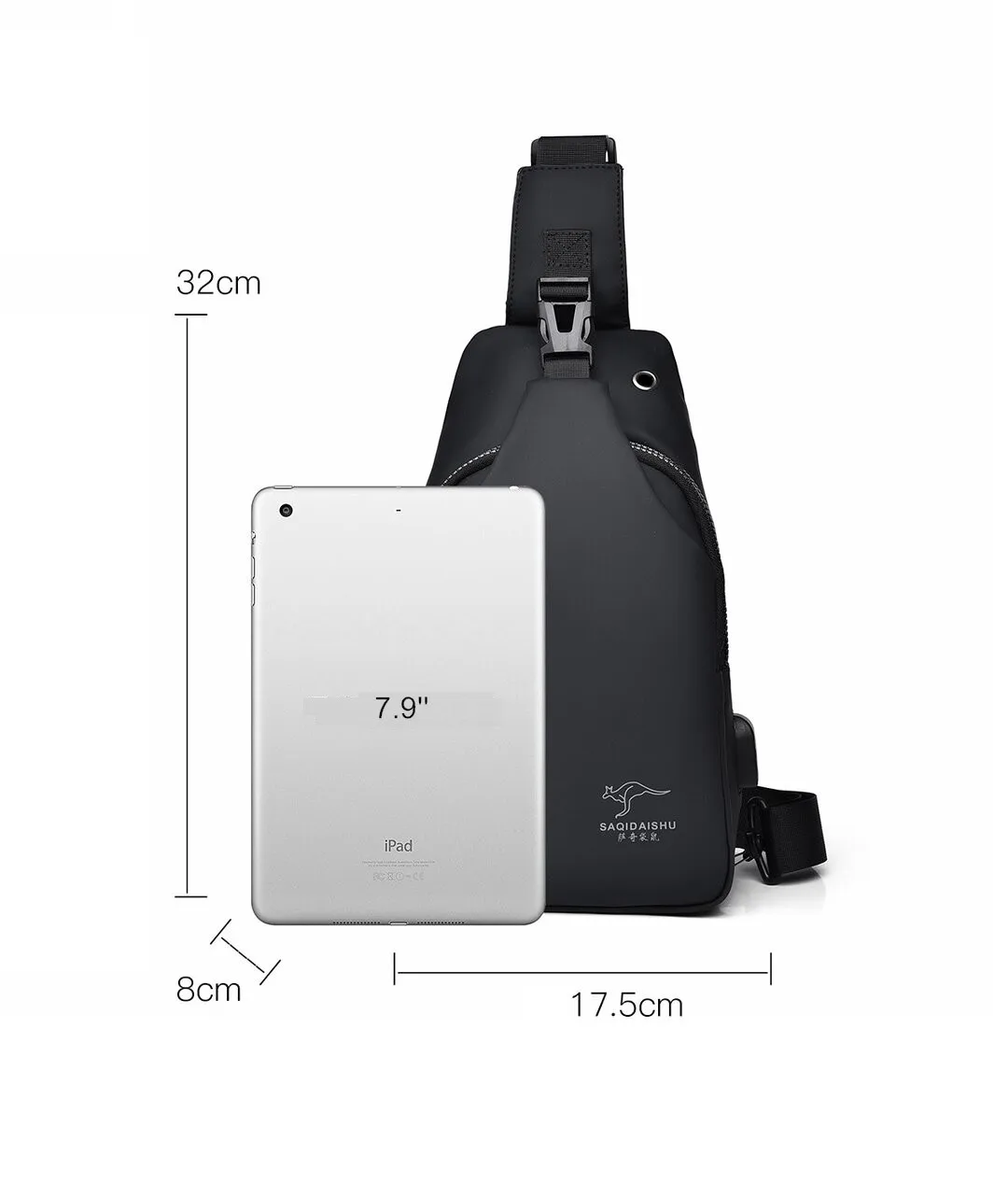 men oxford crossbody bag  usb chest trendy shoulder casual waterproof outdoor travel backpack